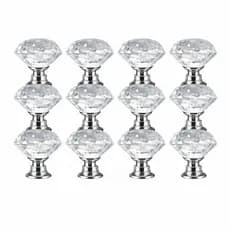 Kit 12 puxador para gavetas e armários modelo cristal 30mm 12 unidades
