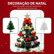Árvore de Natal 60cm com 50/25 Galhos, Cor Branca/Verde/Verde Nevada, Pinheiro/Cacto Prime