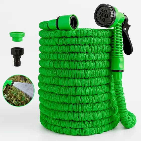 Mangueira Mágica Retrátil Flexível 15m com Revestimento de Metal Nylon Elástica Resistente