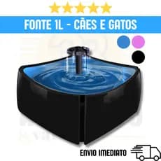 Fonte Bebedouro Cães e Gatos 1L Bivolt Automático Silencioso Cachorro Beber Água Mec Pet
