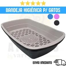 Caixa de Areia Sanitária para Gatos com Peneira Mec Pet Banheira Higiênica Furba 3 Peças Bandeja