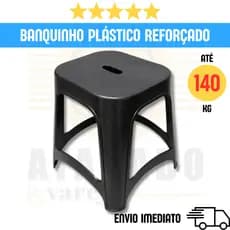 Banquinho Plástico Novare | Suporta até 140kg | Extremamente Reforçado e Resistente | Festas Eventos