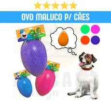 Brinquedo Mordedor para Cachorro Ovo Maluco Interativo Mec Pet Resistente P M G