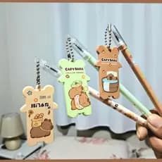 caneta capivara com espelho, capivarinha, caneta ponta fina preta