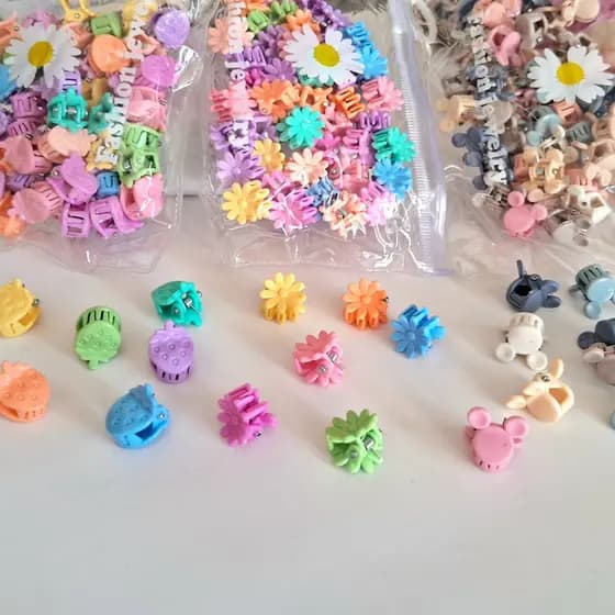 kit 10 mini piranhas, presilhinhas para penteados, infantil, moça, cabelo maluco, aulas.