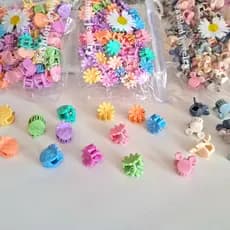 kit 10 mini piranhas, presilhinhas para penteados, infantil, moça, cabelo maluco, aulas.