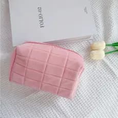 Estojo ou necessaire em pelúcia Rosa - Grande Capacidade e Design Fofo