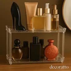 Organizador Multifuncional Prateleira Organizadora 2 Andares Maquiagem Cosméticos Quarto Banheiro