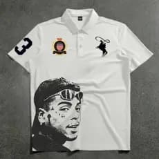 Camiseta Polo Estampada Mc Kevin Streetwear Graphic Tees Camisa Respiravel Aesthetic ENVIO IMEDIATO