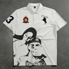 Camiseta Polo Brocasito e Kel Estampada Streetwear Graphic Tees Camisa Respiravel ENVIO IMEDIATO