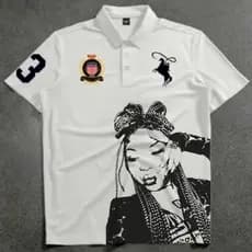 Camiseta Polo Nanda Tsunami Streetwear Graphic Tees Estampada Camisa Respiravel ENVIO IMEDIATO