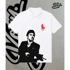 Polo Scarface Tony Camisa Unissex Casual Algodão Streetwear ENVIO IMEDIATO