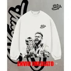 Blusa Moletom Careca Sem Capuz Neymar Taça Unissex Streetwear ENVIO IMEDIATO