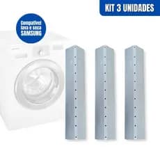 Kit 3 Aletas Pá Batedor da Lava e Seca Lavadora Maquina Samsung (24,7cm)