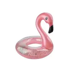 Boia Circular de Flamingo Com Gliter 82cm Piscina