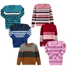 Kit 3 Suéter Tricô Infantil Unissex Cores Sortidas