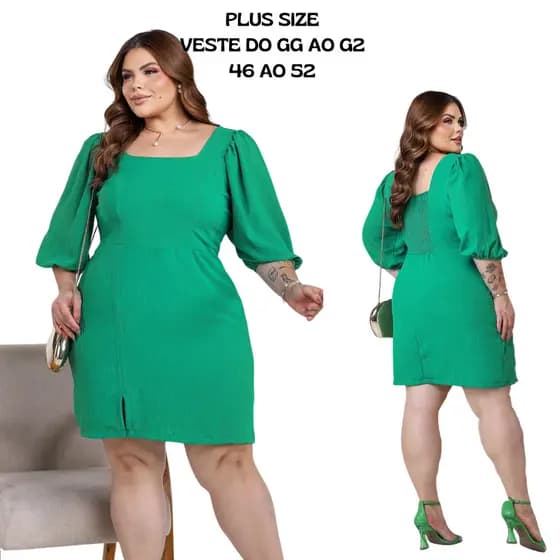 Vestido Plus Size Feminino Forrado Moda Evangélica Dunas Festa e Casual