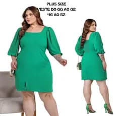 Vestido Plus Size Feminino Forrado Moda Evangélica Dunas Festa e Casual