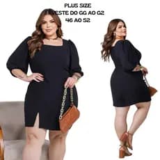 Vestido Feminino Plus Size Casual Forrado Moda Evangélica Dunas Premium