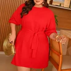 Vestido Feminino Plus Size Casual Confortavel