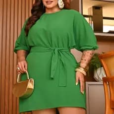 Vestido Feminino Plus Size Casual com Faixa