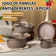Conjunto Panela Caçarolas Antiaderente 4 Pçs Vidro Várias Cores Durável Moderna