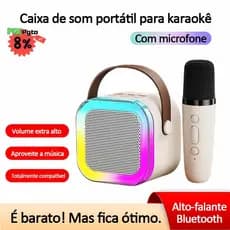 K12 Caixa de Som Karaokê Bluetooth – com Microfone Divertimento Familiar