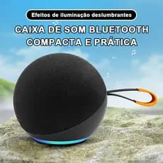 Caixa De Som Bluetooth Esférico | Portátil com Luz RGB Dinâmica e Som Hi-Fi