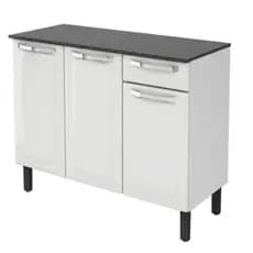 Balcão Itatiaia Rose IG3G1 105cm 3 Portas 1 Gaveta