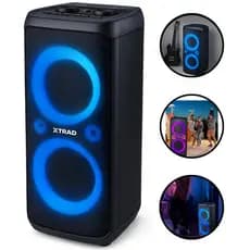 Caixa  De Som Bluetooth Grande e Potente 600w Bluetooth Rgb + Microfone Preto Multimidia Sem Fio