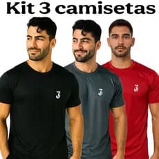 KIT 3 camiseta masculina academia camisa treino masculino dry fit