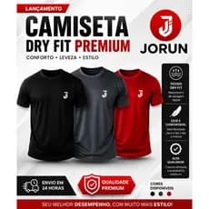 KIT 3 Camisetas Masculina Dry Fit poliéster camisa academia masculino  esportiva atividade fisica