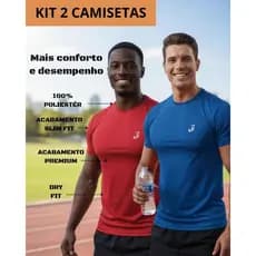 kit 2 camisas dry fit masculina academia logo refletivo treino camisetas para atividade física