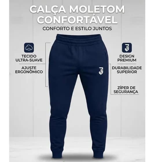 Calça Moletom Para o Frio Inverno Estilosa Confortável Masculina Feminina