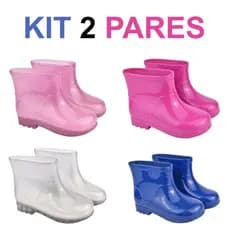 Kit Bota Infantil Menina Menino Galocha Botinha Criança Confortável Macia Estilosa
