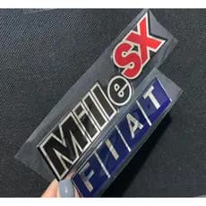 Kit Adesivo Emblema Mille Sx  + Fiat P/ Uno Resinado