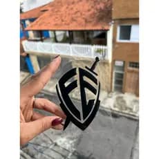 Adesivo 3D Escudo Fé  GRANDE - Emblema - Carro Moto Nootbook