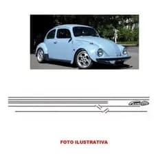 Kit De Faixas Cinza Laterais Adesivas Para  Vw Fusca Itamar.