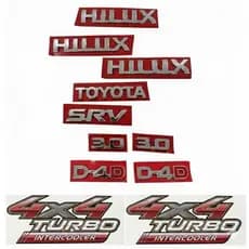 Emblemas Toyota Hilux 3.0 D-4D 4x4 Turbo Intercooler – Kit Completo
