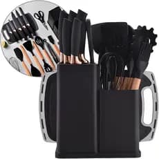 19 peças - Conjunto de Utensílios de Cozinha Completo - Preto