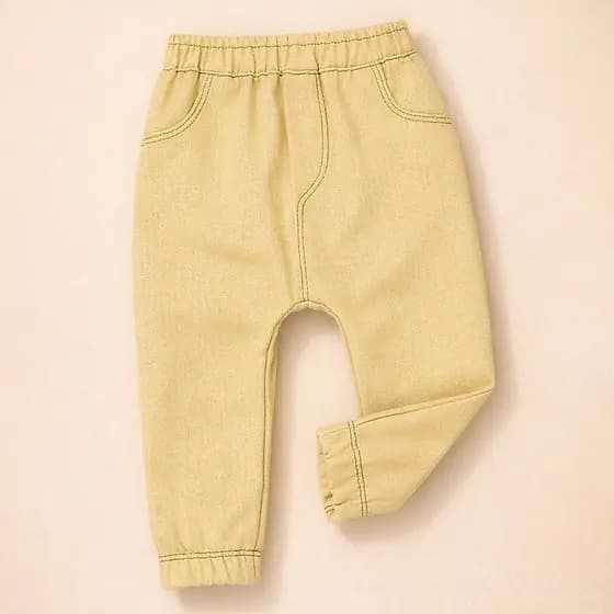 Calça Jogger Ecolinho Caqui Para Bebês Meninos 0-12 Meses