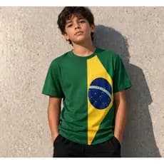 Camiseta Infantil Menino Juvenil Copa do Brasil Masculina Camisa do Brasil 2 a 16 anos