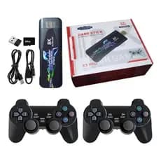 Game Stick 8K X3 Pro Com 2 Controles Sem Fio Controlador De