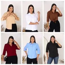 Camisa  femenina Lisa elegante moda casual manga 3/4
