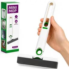 Mini Mop Mágico Portátil PVA Super Absorvente Torce e Seca Rápido Multiuso Cozinha Banheiro