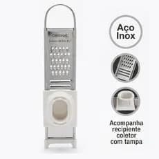 Ralador Fatiador De Alho Gengibre Legumes Multifuncional Inox 2 Em 1