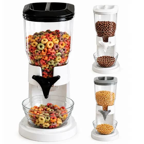 Dispenser De Cereais 1,4L Porta Mantimentos De Mesa Organizador De Grãos Granola Dosador Hermético