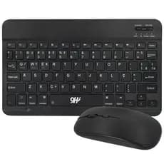 Kit Teclado + Mouse Sem Fio Bluetooth Design Moderno Compatível com PC iPad Tablet e Notebook