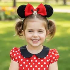 Tiara Minnie Tiara Infantil Orelhinhas Laço Vermelho Festa Disney Fantasia Ensaio