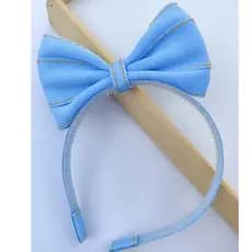Tiara de cabelo jeans - Arco infantil jeans-Tiara laço em pé